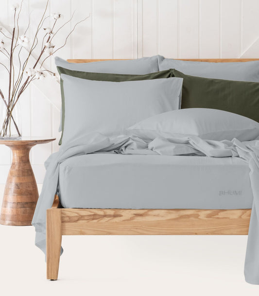 Bhumi Organic Cotton - Fitted Sheet - Glacier