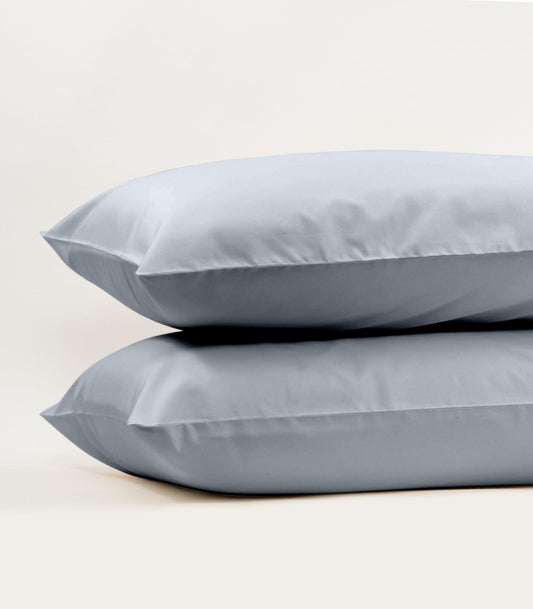 Bhumi Organic Cotton - Percale Pillow Cases (Pair) - Sky Blue