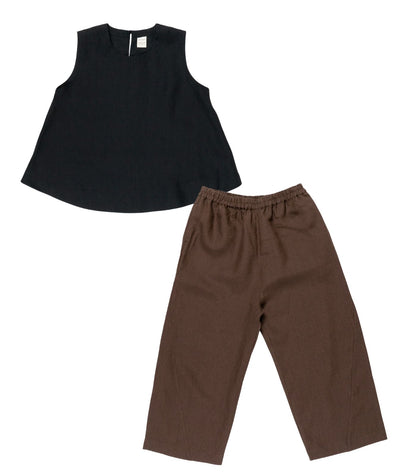 Organic Linen Balloon Lounge Pants & Sleeveless Lounge Shirt