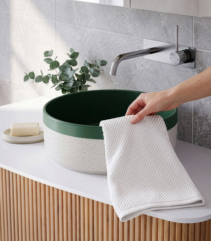 Bhumi Organic Cotton - Twill Hand Towel - White