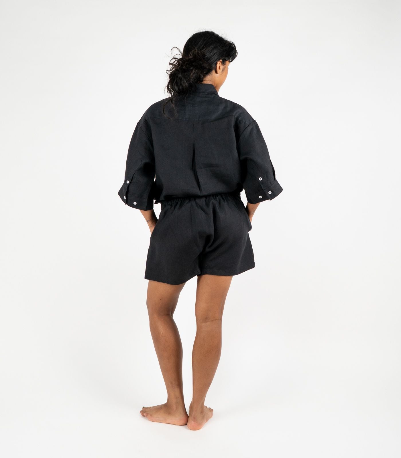 Organic Linen Boxy Lounge Shorts & Lounge Shirt