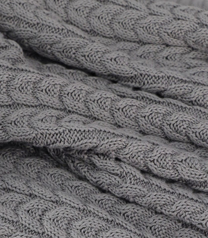 Bhumi Organic Cotton - Baby Braided Cable Knit Throw - Titanium