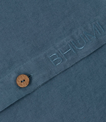 Bhumi Organic Cotton - Linen Plain Quilt Cover Set - Indian Teal