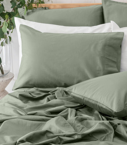 Bhumi Organic Cotton - Sateen Pillow Cases (Pair) - Sage