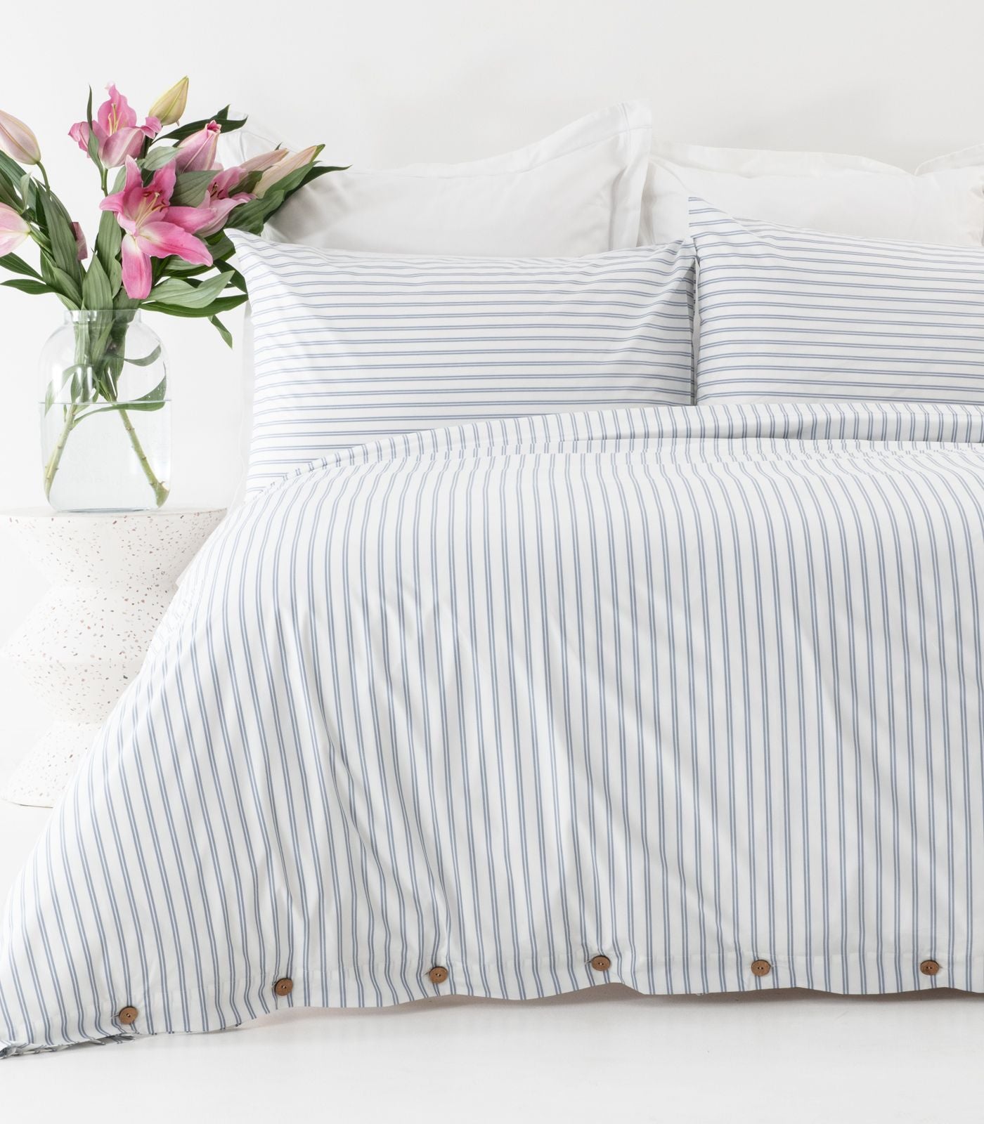 Percale Quilt Cover Set - Limited Edition - Tandem Stripe Blue