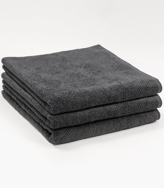 Bhumi Organic Cotton - Dry Off In Style Twill Bath Towel (3 Pack) - Dark Grey