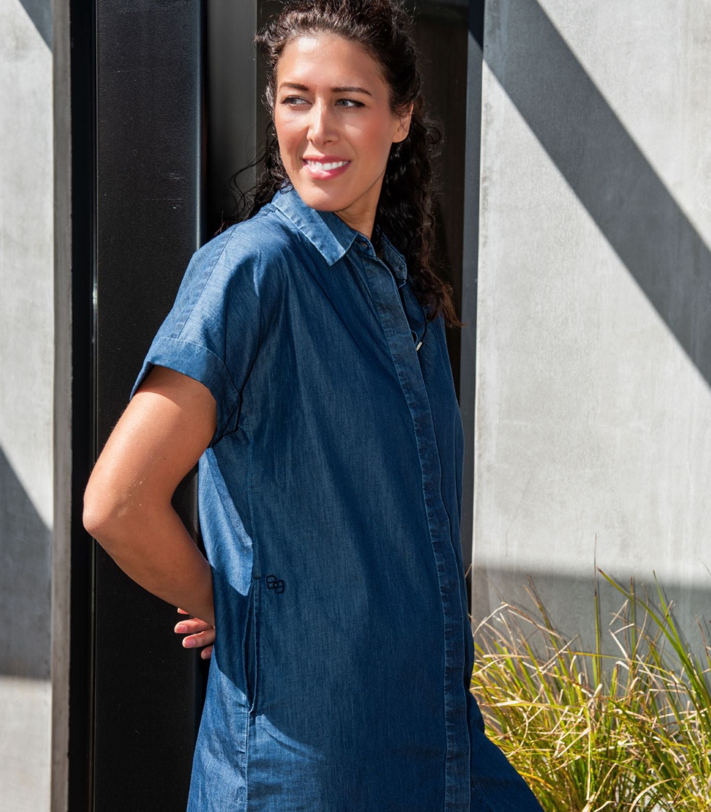 Organic Cotton Demin Shirt Dress | Bhumi Fairtrade Organic Cotton Womens Tops Bhumi Organic Cotton (AU) Organic Cotton Demin Shirt Dress | Bhumi Fairtrade Organic Cotton Womens Tops Bhumi Organic Cotton (AU)