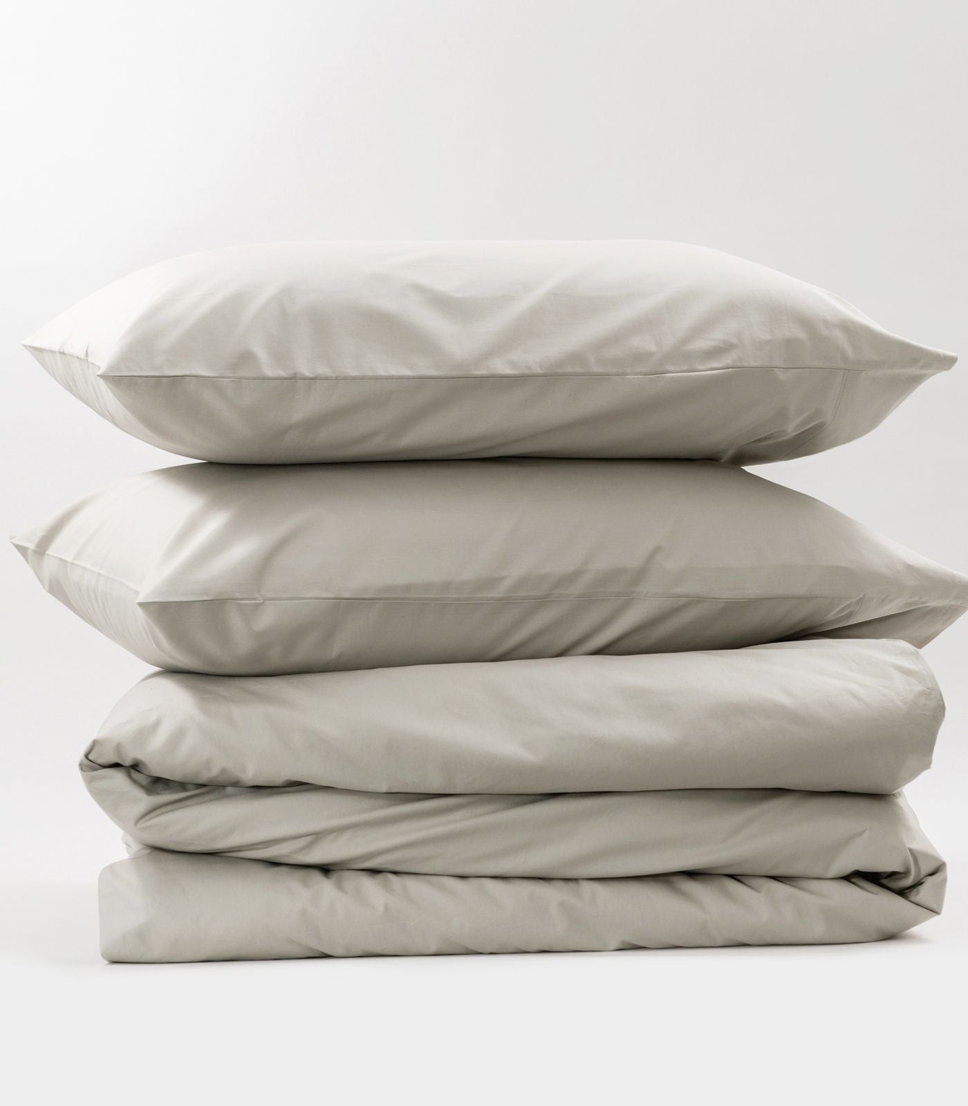 Percale Quilt Set - Light Grey