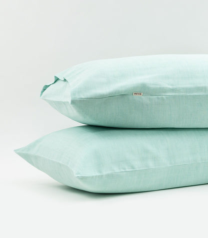Herringbone Pillow Cases (pair) - Stripe - Sage