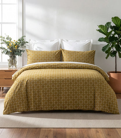 Percale Quilt Cover Set - Limited Edition - Large Dot Pine
