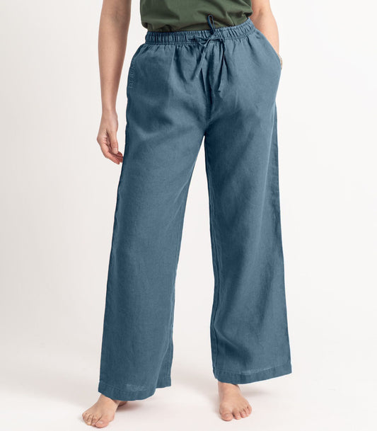 Bhumi Organic Cotton - Linen Pant - Indian Teal