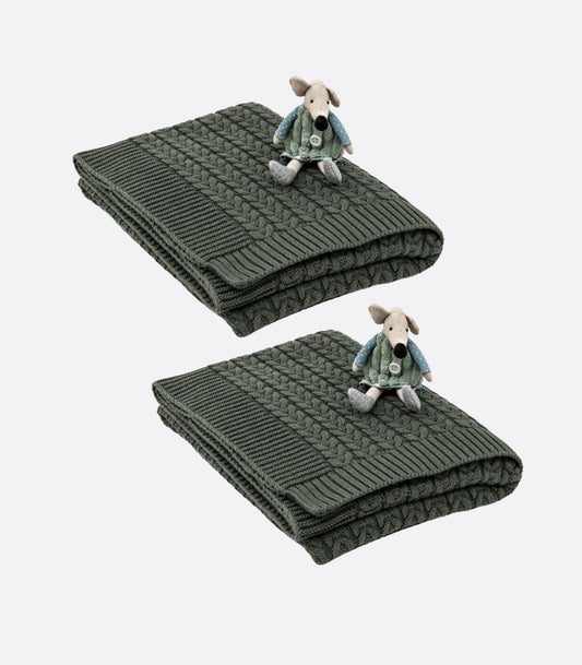Bhumi Organic Cotton - Baby Snuggle Up Throw Bundle - Plait Design