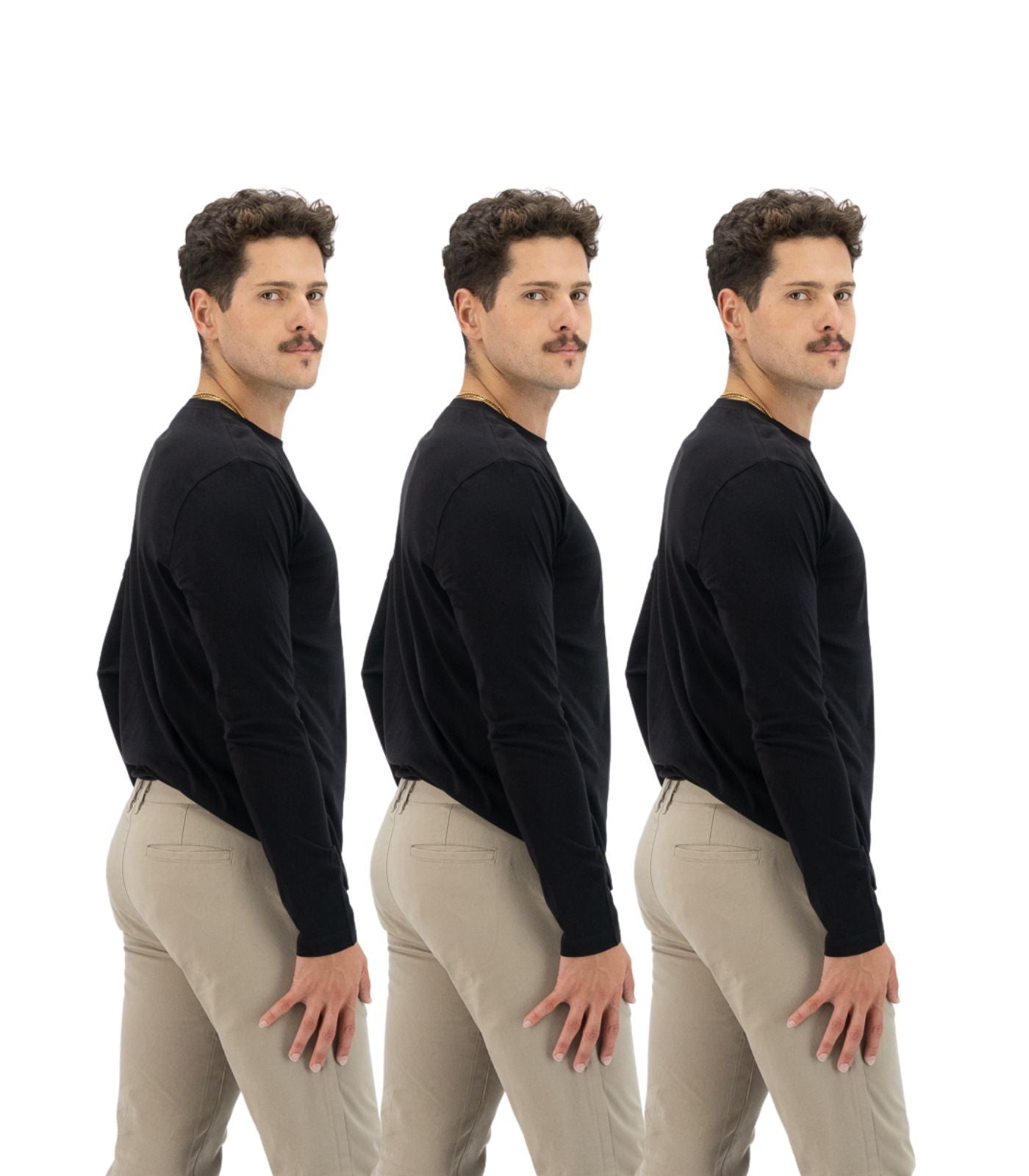 Bhumi Organic Cotton - Men’s Basic Long Sleeve Top (3 Pack) 