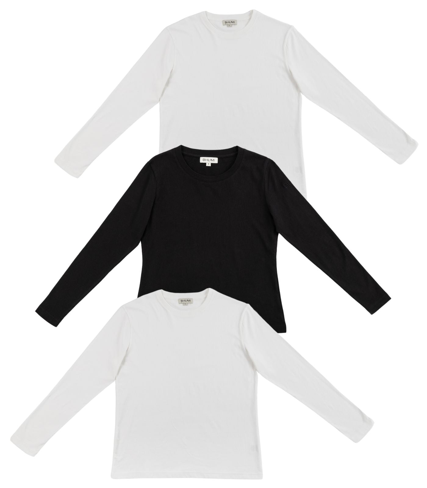 Bhumi Organic Cotton - Men’s Basic Long Sleeve Top (3 Pack)
