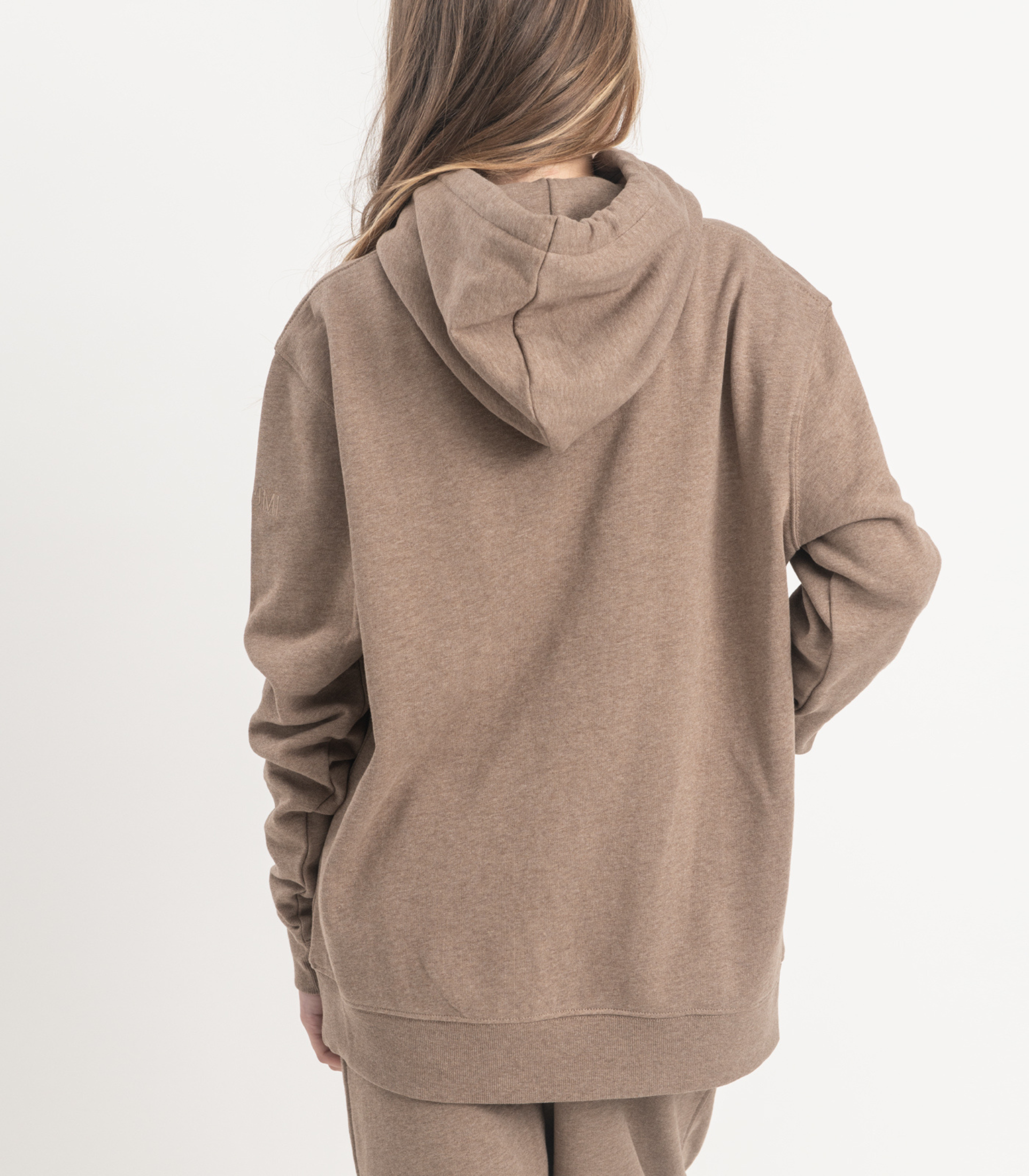 Bhumi Organic Cotton - Kids Hoodie - Logo - Taupe Melange