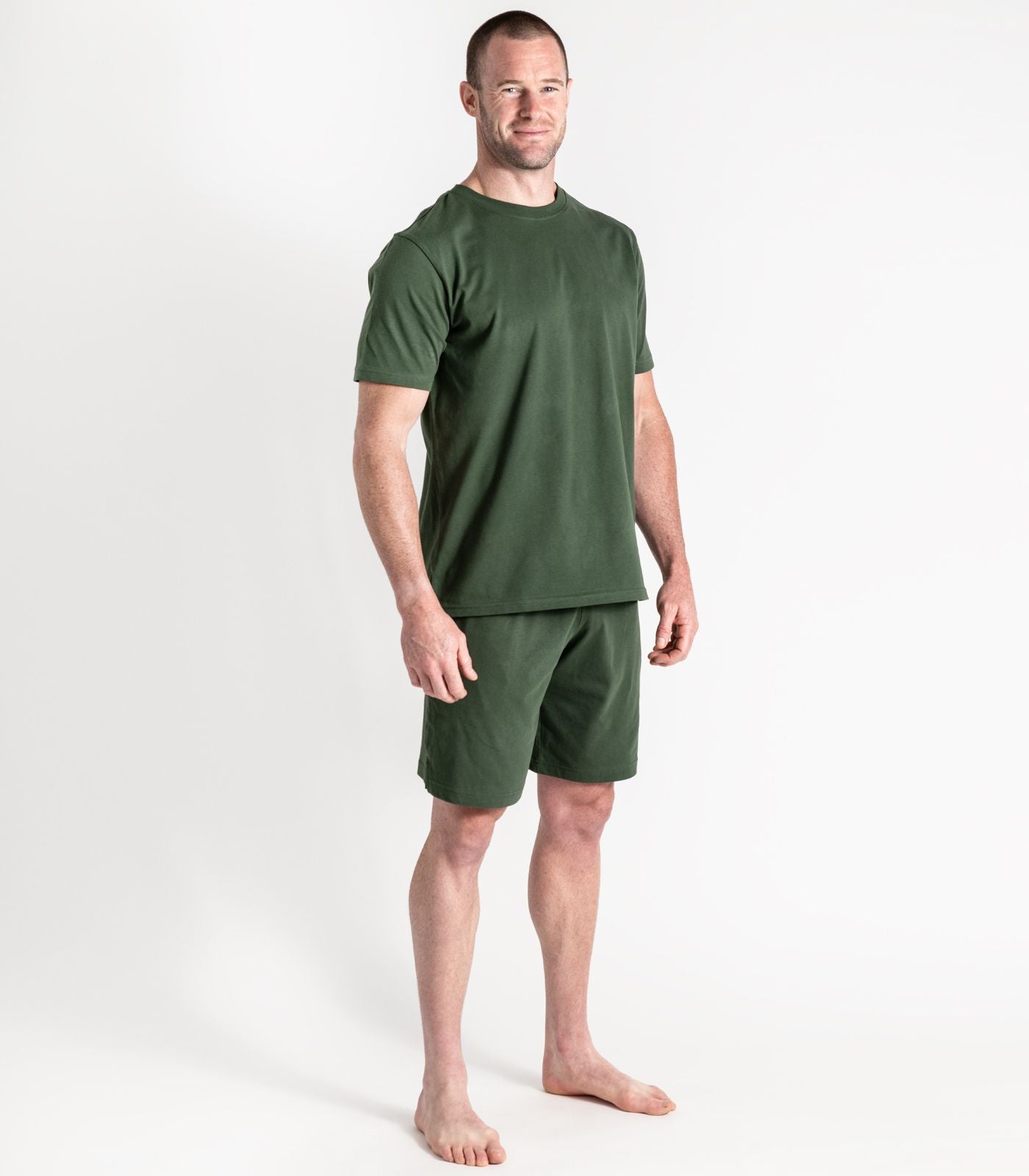 Bhumi Organic Cotton - Men's Jersey Knit Short PJ Set - Kombu Green