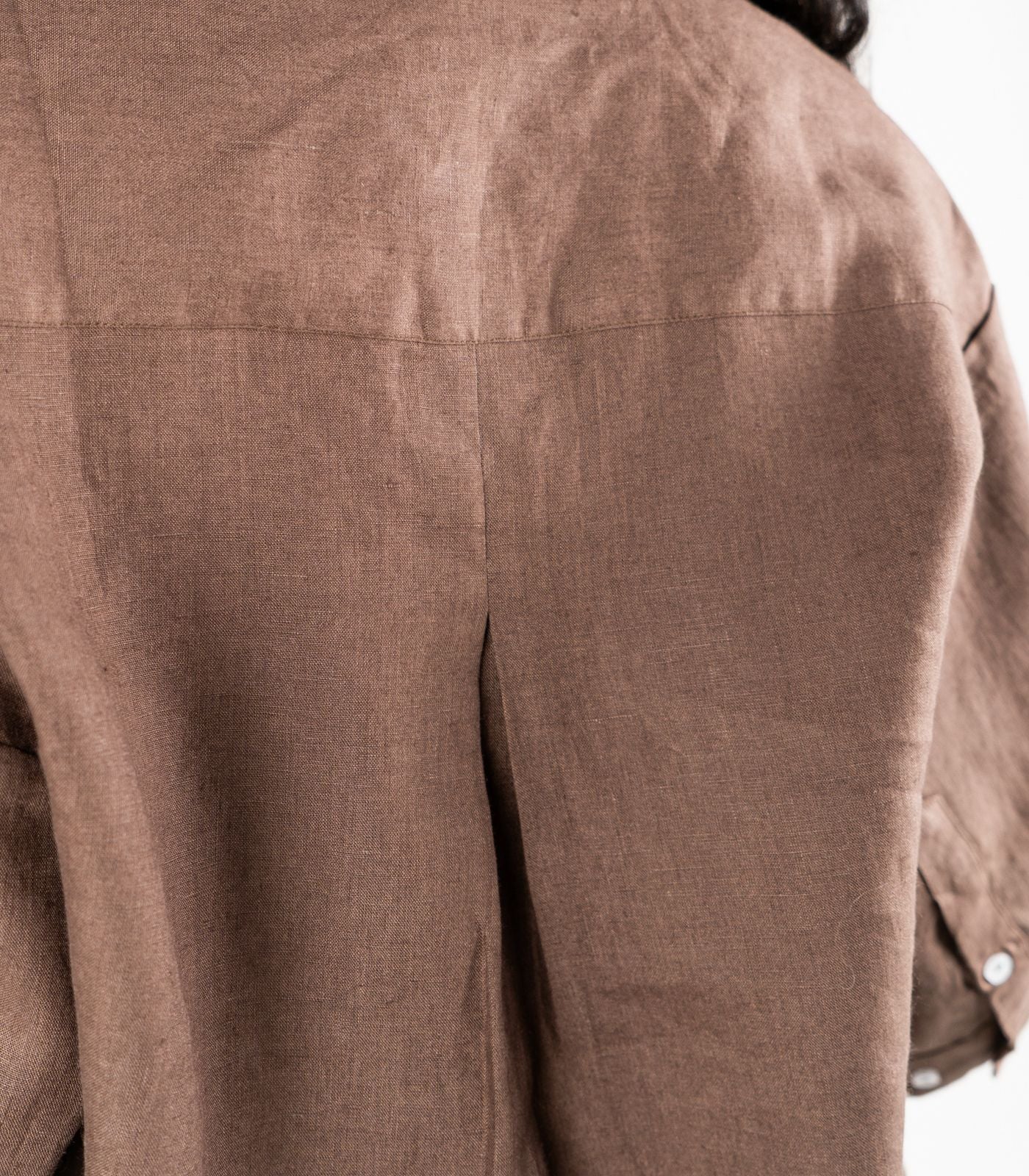 Organic Linen Lounge Shirt - Chocolate