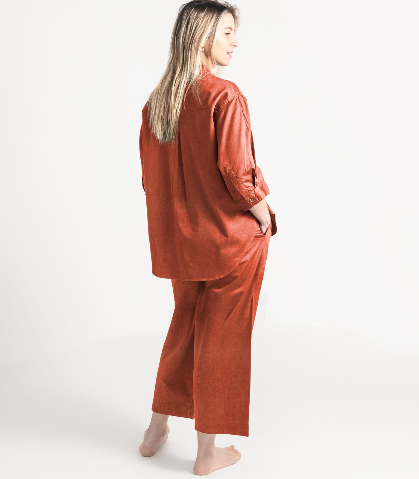 Bhumi Organic Cotton - Sateen 3/4 PJ Set - Rust