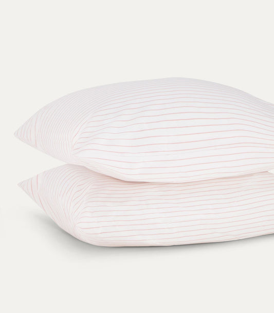 Bhumi Organic Cotton - European - Percale Pillow Cases (pair) - Pinstripe - Saffron