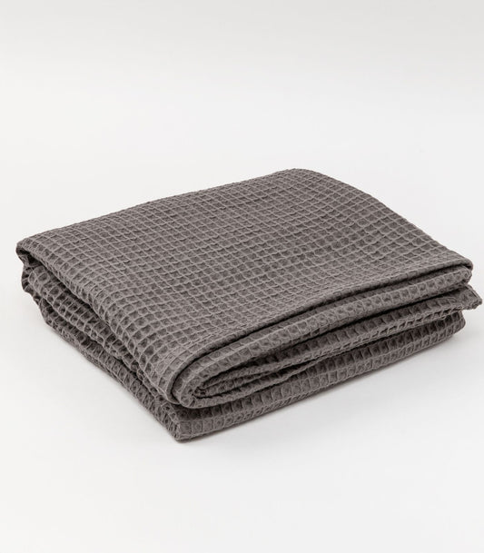 Bhumi Organic Cotton - Waffle Blanket -  Charcoal