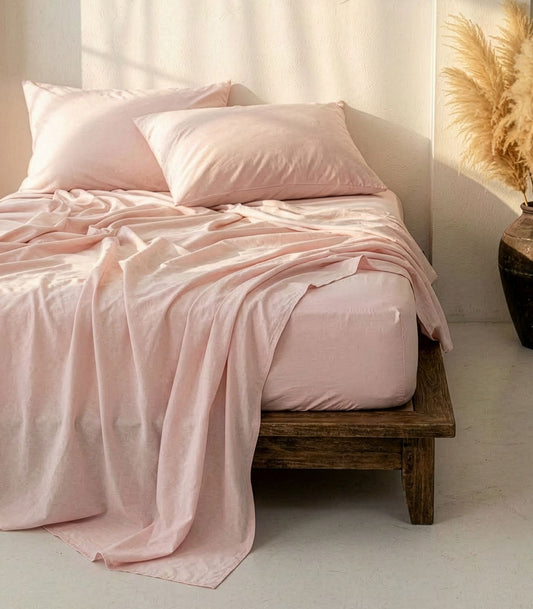 Bhumi Organic Cotton - Fitted - Sateen Sheet - Rosewater