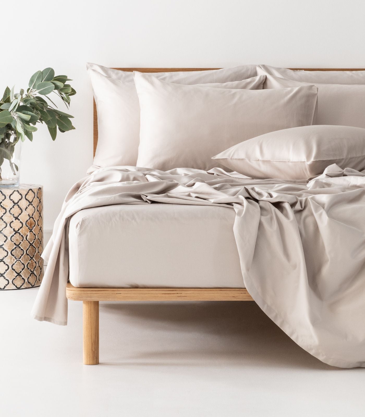 Bhumi Organic Cotton - Sateen Sheet Set - Luxe - Silver