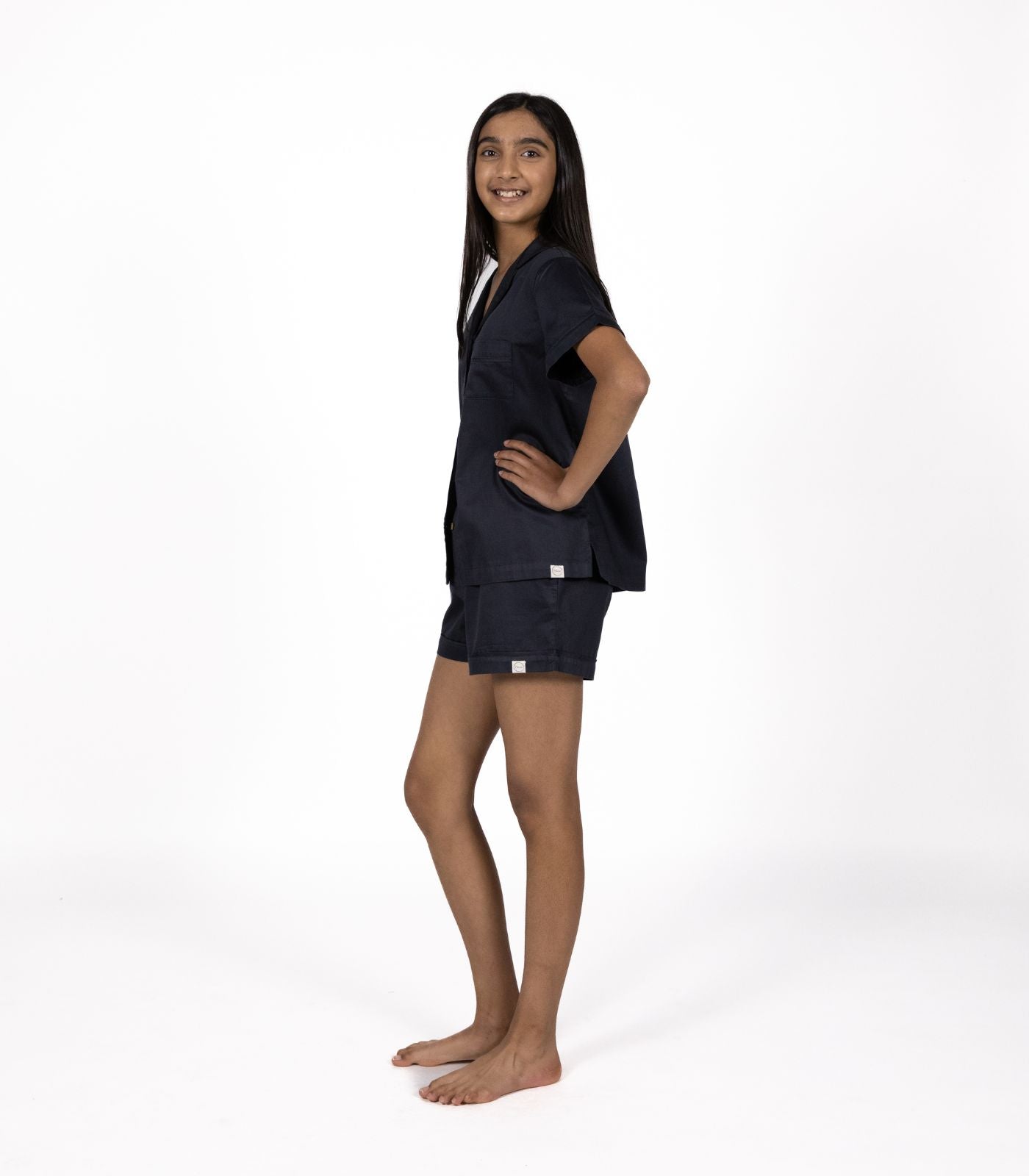 Bhumi Organic Cotton - Kids Sateen Short PJ Set - Charcoal