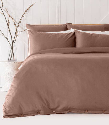 Bhumi Organic Cotton - Sateen Plain Quilt Cover - Dusty Rose