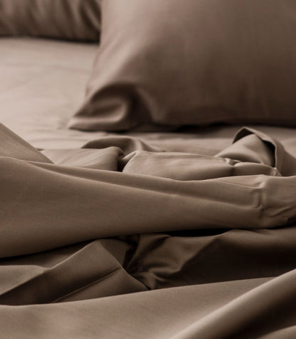 Bhumi Organic Cotton - Sateen Sheet Set - Taupe
