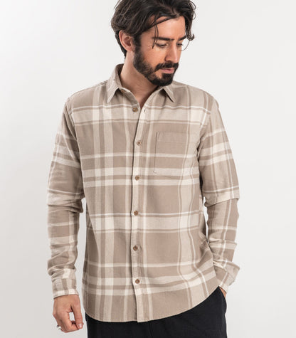 Bhumi Organic Cotton - Flannelette Shirt - Golden Taupe Plaid