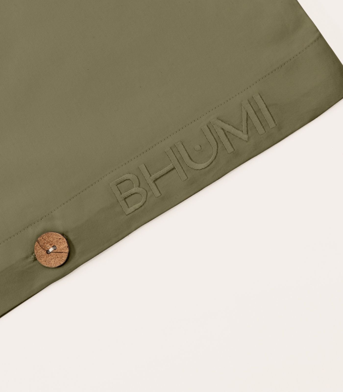 Bhumi Organic Cotton - Sateen Plain Quilt Cover - Olive