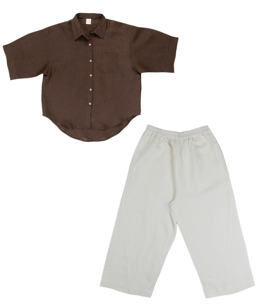 Organic Linen Balloon Lounge Pants & Lounge Shirt