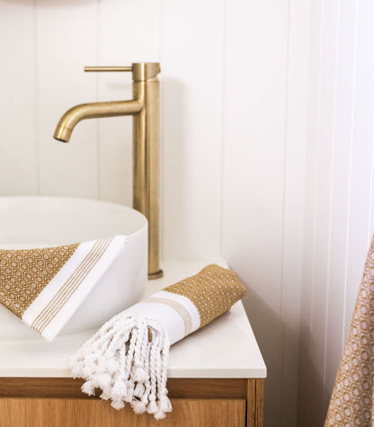 Turkish Khadi Hand Towel - Golden Turmeric