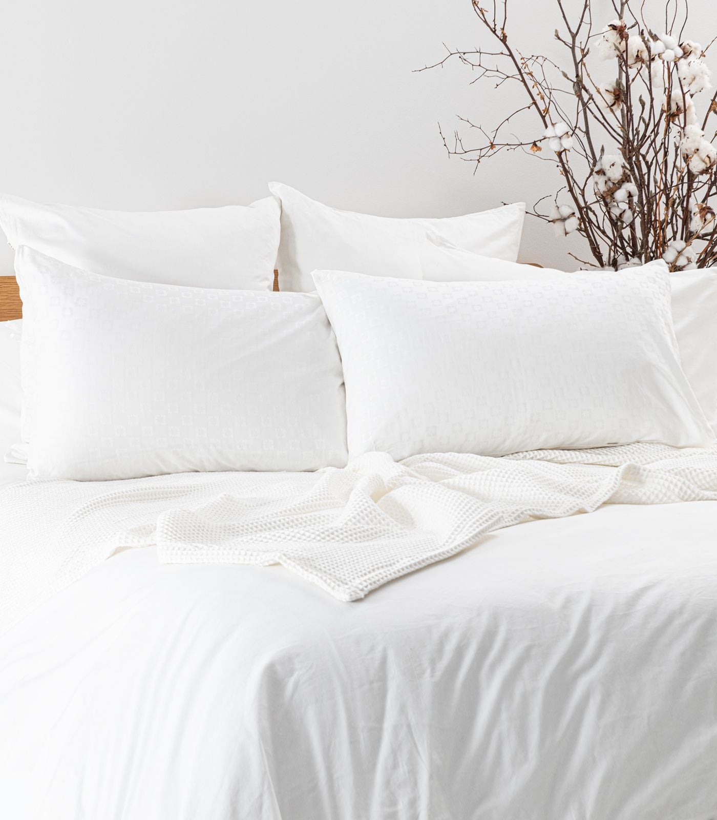 Bhumi Organic Cotton - Sateen Sheet Set - Jacquard - Square Jacquard