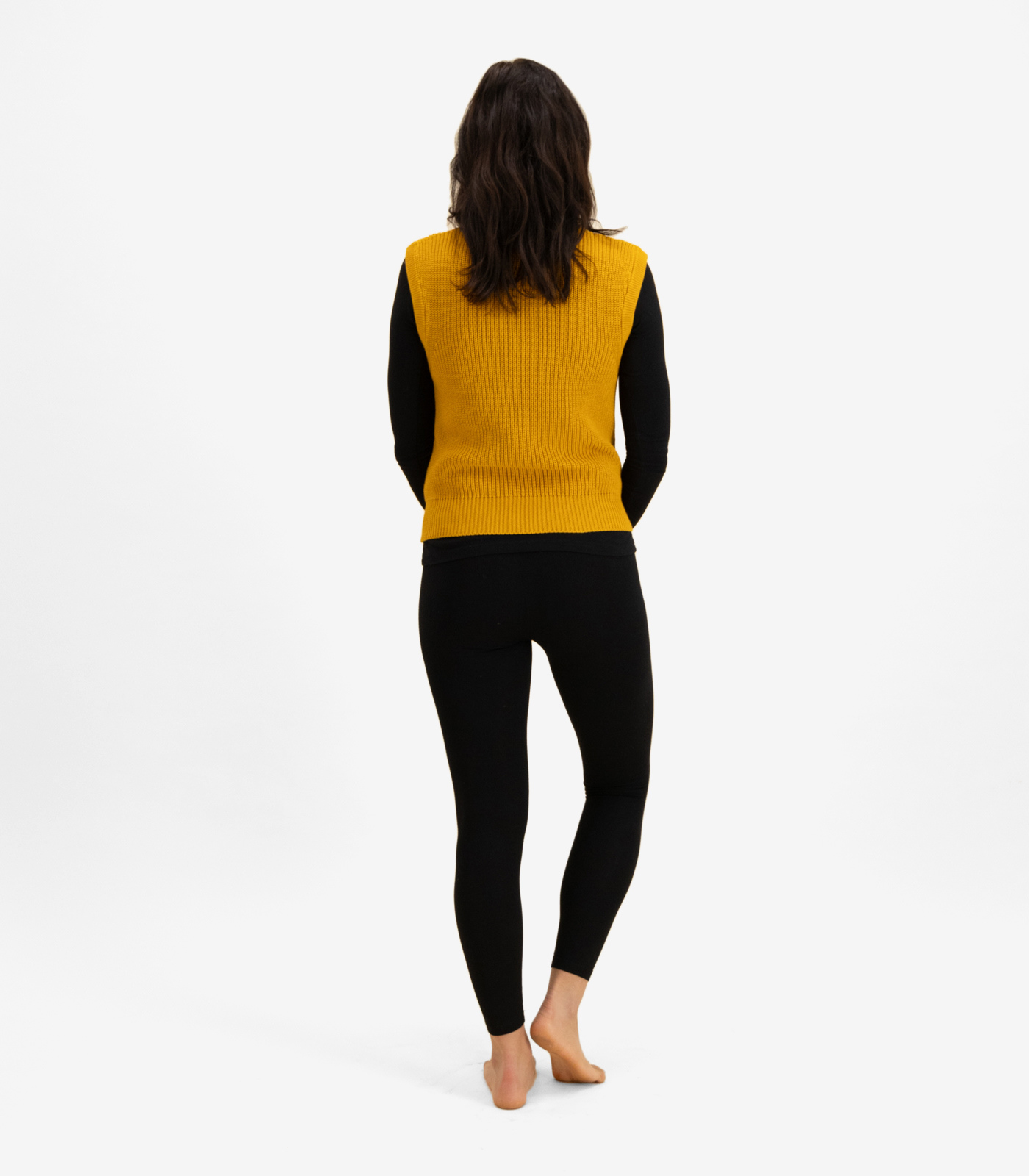 Bhumi Organic Cotton - Knitted V Neck Vest - Mustard