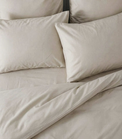 Bhumi Organic Cotton - Sateen Plain Quilt Cover - Light Grey