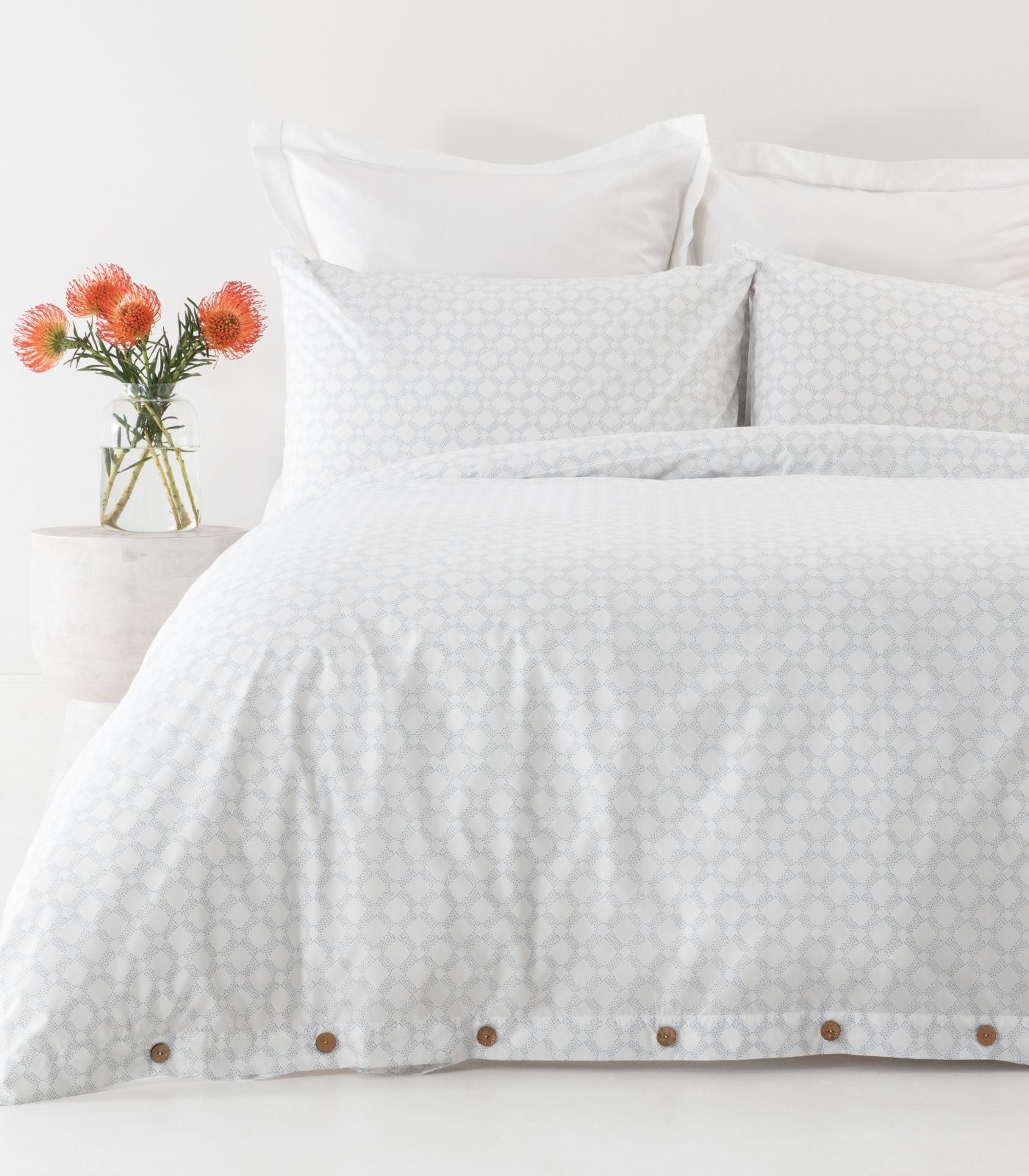 Percale Quilt Cover Set - Limited Edition - Small Dot Blue