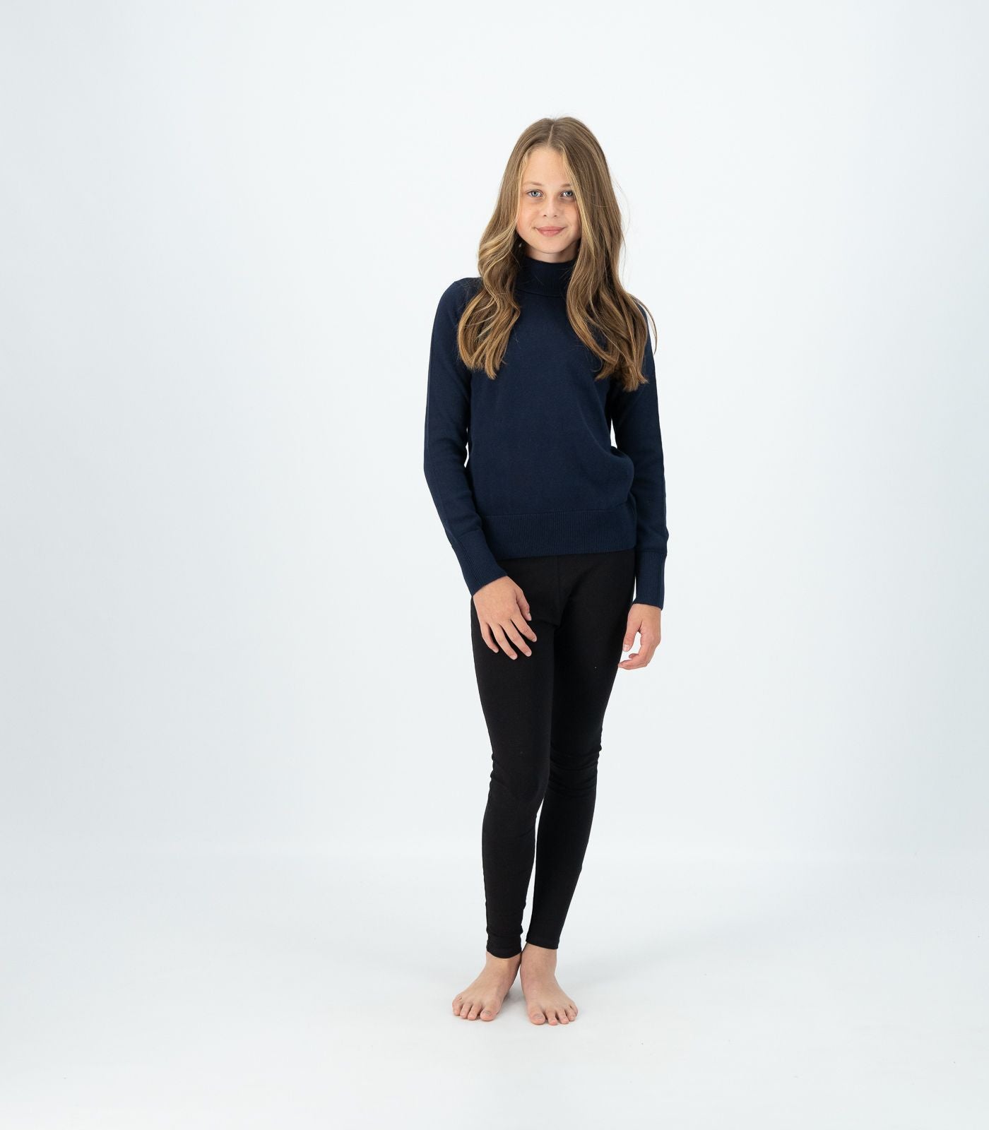 Bhumi Organic Cotton - Kid's Fine Knit Turtleneck Jumper - Navy