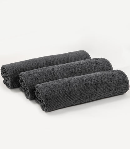 Divinely Plush Twill Bath Sheet (3 Pack) - Dark Grey