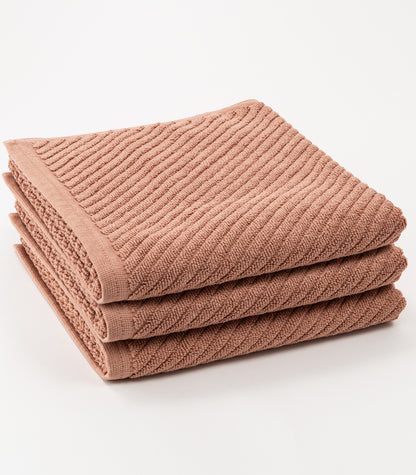 Bhumi Organic Cotton - Barefeet Softness Twill Bath Mat (3 Pack) - Coral