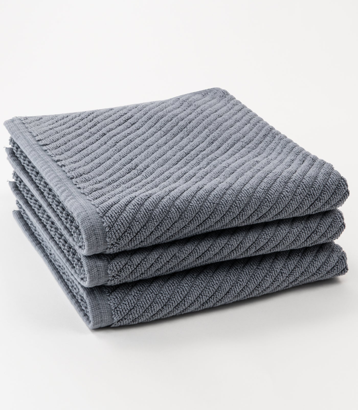 Bhumi Organic Cotton - Barefeet Softness Twill Bath Mat (3 Pack) - Graphite Blue