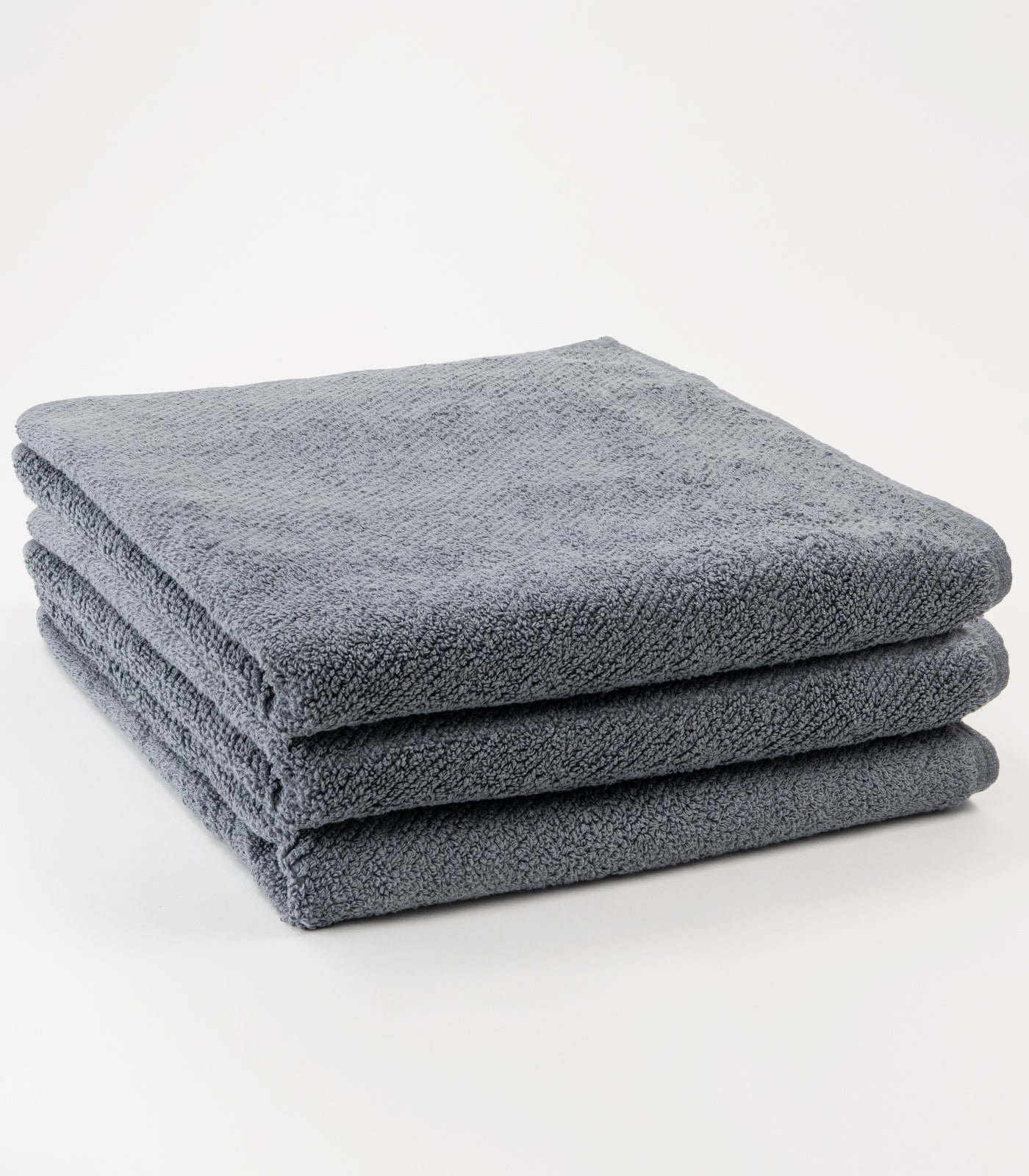 Bhumi Organic Cotton - Dry Off In Style Twill Bath Towel (3 Pack) - Graphite Blue
