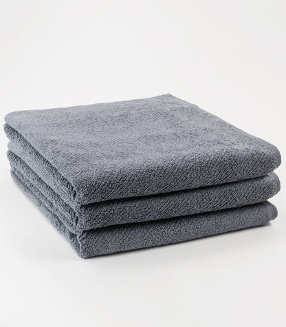 Bhumi Organic Cotton - Dry Off In Style Twill Bath Towel (3 Pack) - Graphite Blue
