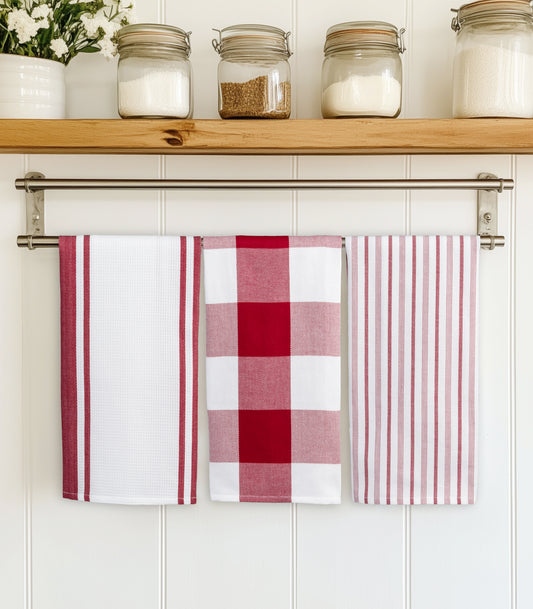 Tea Towels (3 Pack) - Red