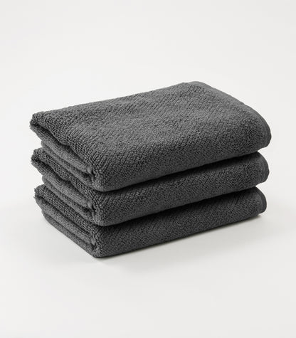 Twill Fitness Towel (3 Pack) - Dark Grey