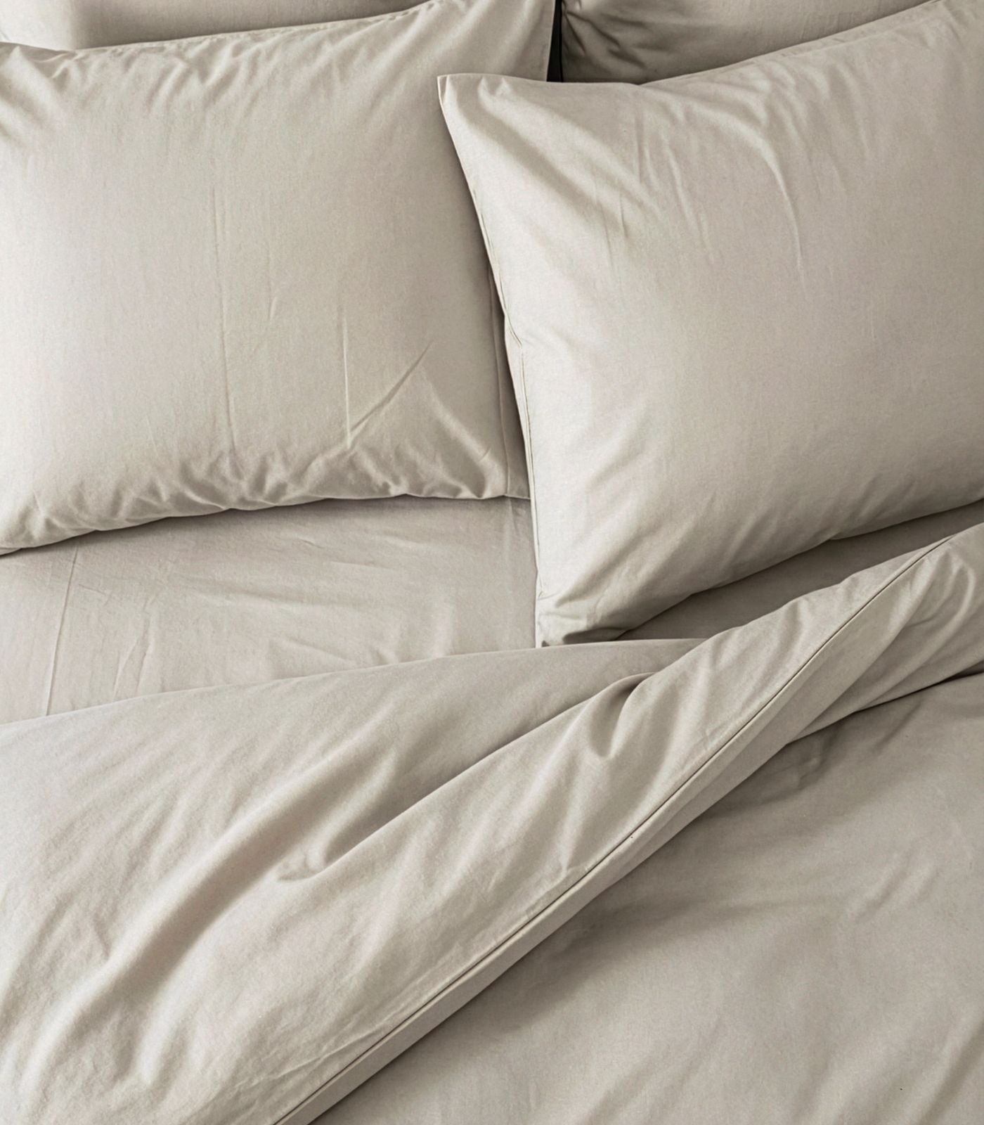 Percale Quilt Set - Light Grey
