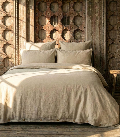 Linen Quilt Cover Set - Raw