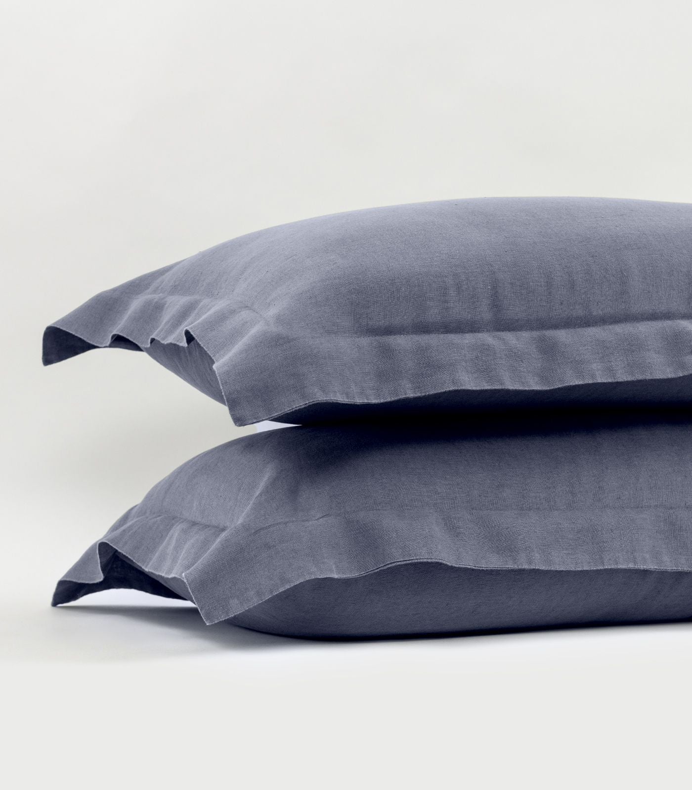 Bhumi Organic Cotton - Linen Pillow Cases (Pair) - Metallic Blue