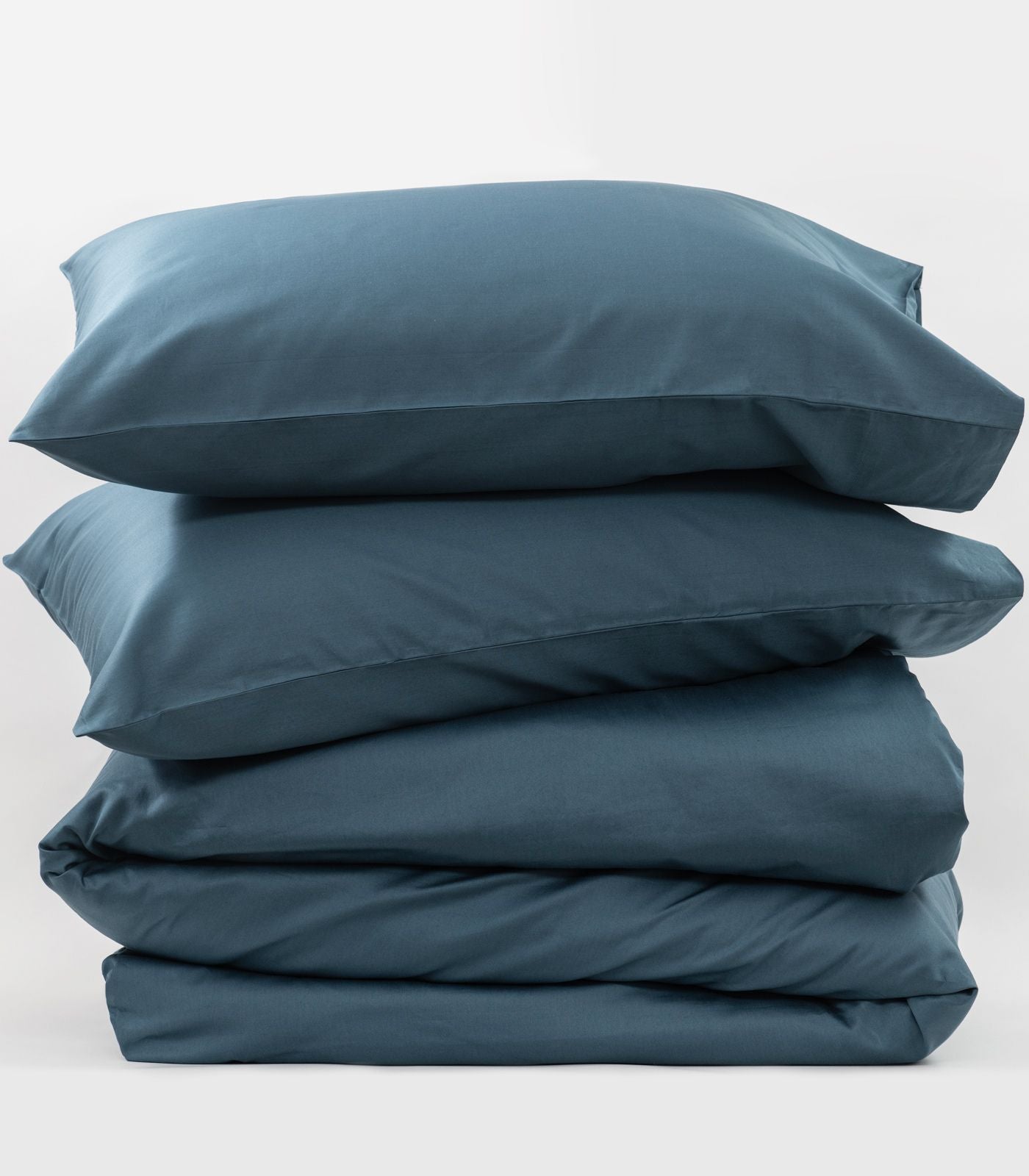 Bhumi Organic Cotton - Sateen Plain Quilt Cover - Indian Teal