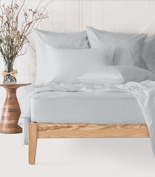 Bhumi Organic Cotton - Fitted - Sateen Sheet - Ice
